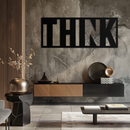 THINK" Metal Wall Art - Minimalist Inspirational Decor- KAF184
