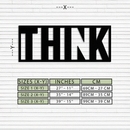 THINK" Metal Wall Art - Minimalist Inspirational Decor- KAF184
