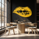 Geometric Lips Metal Wall Art - Bold & Modern Statement Piece- KAF186