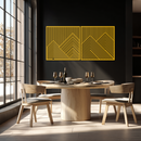 Geometric Mountain Landscape Metal Wall Art - Modern Minimalist Decor- KAF188