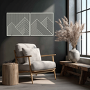 Geometric Mountain Landscape Metal Wall Art - Modern Minimalist Decor- KAF188