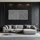 Geometric Mountain Landscape Metal Wall Art - Modern Minimalist Decor- KAF188