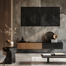 Geometric Mountain Landscape Metal Wall Art - Modern Minimalist Decor- KAF188