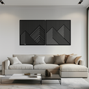 Geometric Mountain Landscape Metal Wall Art - Modern Minimalist Decor- KAF188