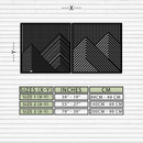 Geometric Mountain Landscape Metal Wall Art - Modern Minimalist Decor- KAF188
