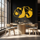 Geometric Sleeping Panda Metal Wall Art - Minimalist & Modern Decor - KAF195