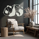 Geometric Sleeping Panda Metal Wall Art - Minimalist & Modern Decor - KAF195