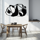 Geometric Sleeping Panda Metal Wall Art - Minimalist & Modern Decor - KAF195