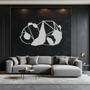 Geometric Sleeping Panda Metal Wall Art - Minimalist & Modern Decor - KAF195