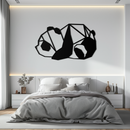 Geometric Sleeping Panda Metal Wall Art - Minimalist & Modern Decor - KAF195