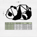 Geometric Sleeping Panda Metal Wall Art - Minimalist & Modern Decor - KAF195