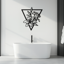 Geometric Lily Flower Metal Wall Art – Elegant Floral Design for Modern Decor - KAF196