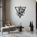 Geometric Lily Flower Metal Wall Art – Elegant Floral Design for Modern Decor - KAF196