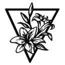 Geometric Lily Flower Metal Wall Art – Elegant Floral Design for Modern Decor - KAF196