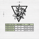 Geometric Lily Flower Metal Wall Art – Elegant Floral Design for Modern Decor - KAF196