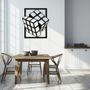 Geometric Rubik’s Cube Metal Wall Art – Modern Puzzle Enthusiast Decor - KAF197