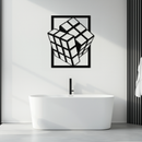 Geometric Rubik’s Cube Metal Wall Art – Modern Puzzle Enthusiast Decor - KAF197
