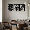Botanical Metal Wall Art Set - Nature-Inspired Minimalist Decor - KAF198