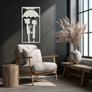 Romantic Couple Under Umbrella Metal Wall Art - Love & Rain-Inspired Decor - KAF199