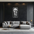Romantic Couple Under Umbrella Metal Wall Art - Love & Rain-Inspired Decor - KAF199
