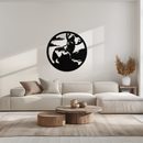 Howling Wolf Metal Wall Art - Nature-Inspired Minimalist Decor - KAF200