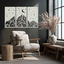Mountain Nightscape Metal Wall Art - 3-Panel Modern Wall Decor - KAF202