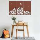 Mountain Nightscape Metal Wall Art - 3-Panel Modern Wall Decor - KAF202