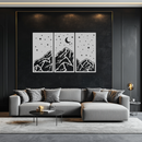 Mountain Nightscape Metal Wall Art - 3-Panel Modern Wall Decor - KAF202