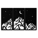 Mountain Nightscape Metal Wall Art - 3-Panel Modern Wall Decor - KAF202