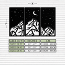 Mountain Nightscape Metal Wall Art - 3-Panel Modern Wall Decor - KAF202