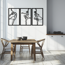 Elegant Ballerina Trio Metal Wall Art - Graceful Dance Silhouettes - KAF205