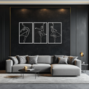 Elegant Ballerina Trio Metal Wall Art - Graceful Dance Silhouettes - KAF205