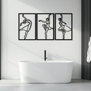 Elegant Ballerina Trio Metal Wall Art - Graceful Dance Silhouettes - KAF205
