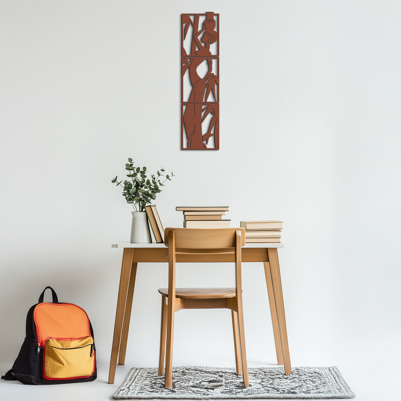 African Woman Metal Wall Art - Elegant Tribal Home Decor - KAF206