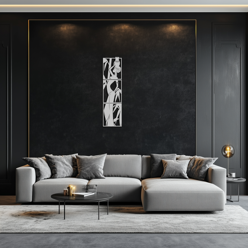 African Woman Metal Wall Art - Elegant Tribal Home Decor - KAF206