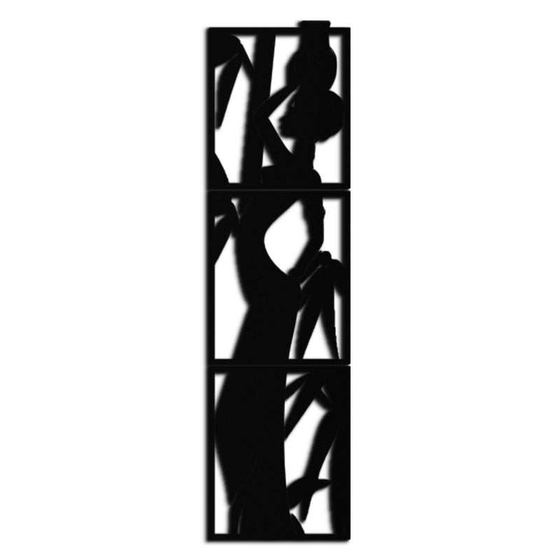 African Woman Metal Wall Art - Elegant Tribal Home Decor - KAF206