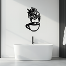 Sleepy Owl in Coffee Cup - Quirky Metal Wall Art for Coffee Lovers & Night Owls - KAF208