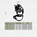 Sleepy Owl in Coffee Cup - Quirky Metal Wall Art for Coffee Lovers & Night Owls - KAF208