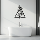 Floral Geometric Metal Wall Art – Elegant Lily Design - KAF215