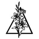 Floral Geometric Metal Wall Art – Elegant Lily Design - KAF215