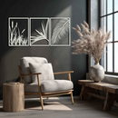 Tropical Metal Wall Art – 3-Panel Botanical Design - KAF216