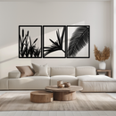 Tropical Metal Wall Art – 3-Panel Botanical Design - KAF216