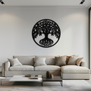 Round Tree of Life Metal Wall Art – Nature-Inspired Decor - KAF217