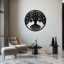 Round Tree of Life Metal Wall Art – Nature-Inspired Decor - KAF217