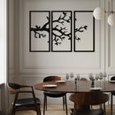Branch Metal Wall Art – 3-Panel Minimalist Tree Design - KAF218