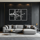 Branch Metal Wall Art – 3-Panel Minimalist Tree Design - KAF218