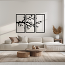 Branch Metal Wall Art – 3-Panel Minimalist Tree Design - KAF218