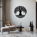 Tree of Life Metal Wall Art – Round Nature-Inspired Decor - KAF220