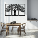 Tree of Life Metal Wall Art – 3-Panel Nature Decor - KAF221