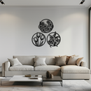 Floral Harmony Metal Wall Art - Set of Three Elegant Botanical Designs - KAF223